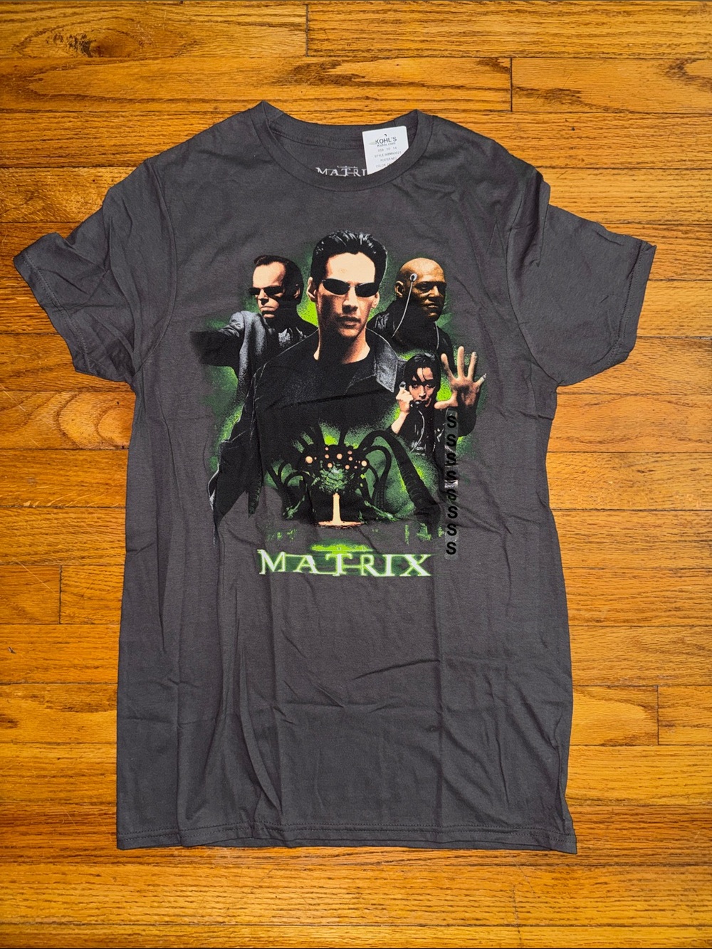 Matix Men's Gray Graphic Matrix Tee with Green Artwork